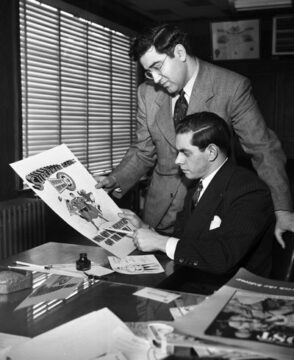 Jerry Siegel und Joe Shuster während der Arbeit an ihrem „Superman“