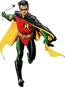 Tim Drake auf dem Cover von Robin: A Hero Reborn trade paperback (Januar 1991).
Gezeichnet von Brian Bolland.