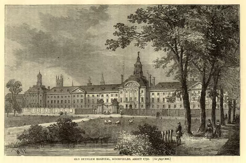 Das alte Bethlem Hospital um 1750