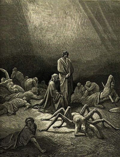 Arachne: Illustration von Gustave Dore (1881)